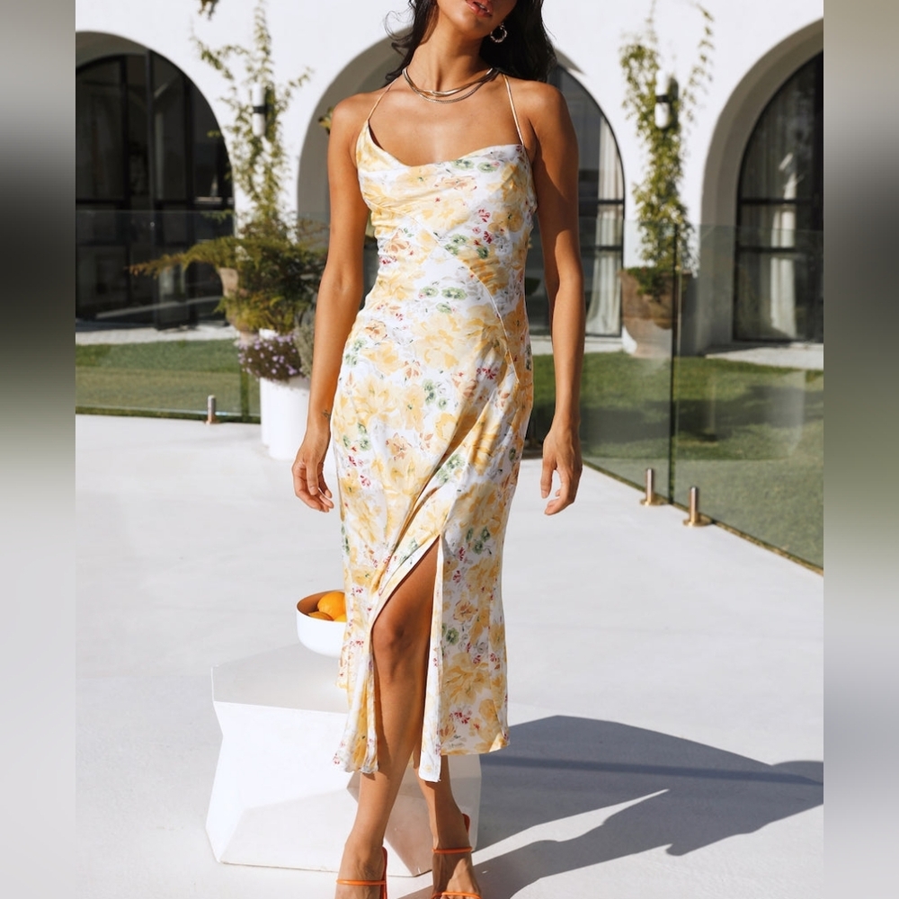 NWOT Size 14 Floral Satin Dress